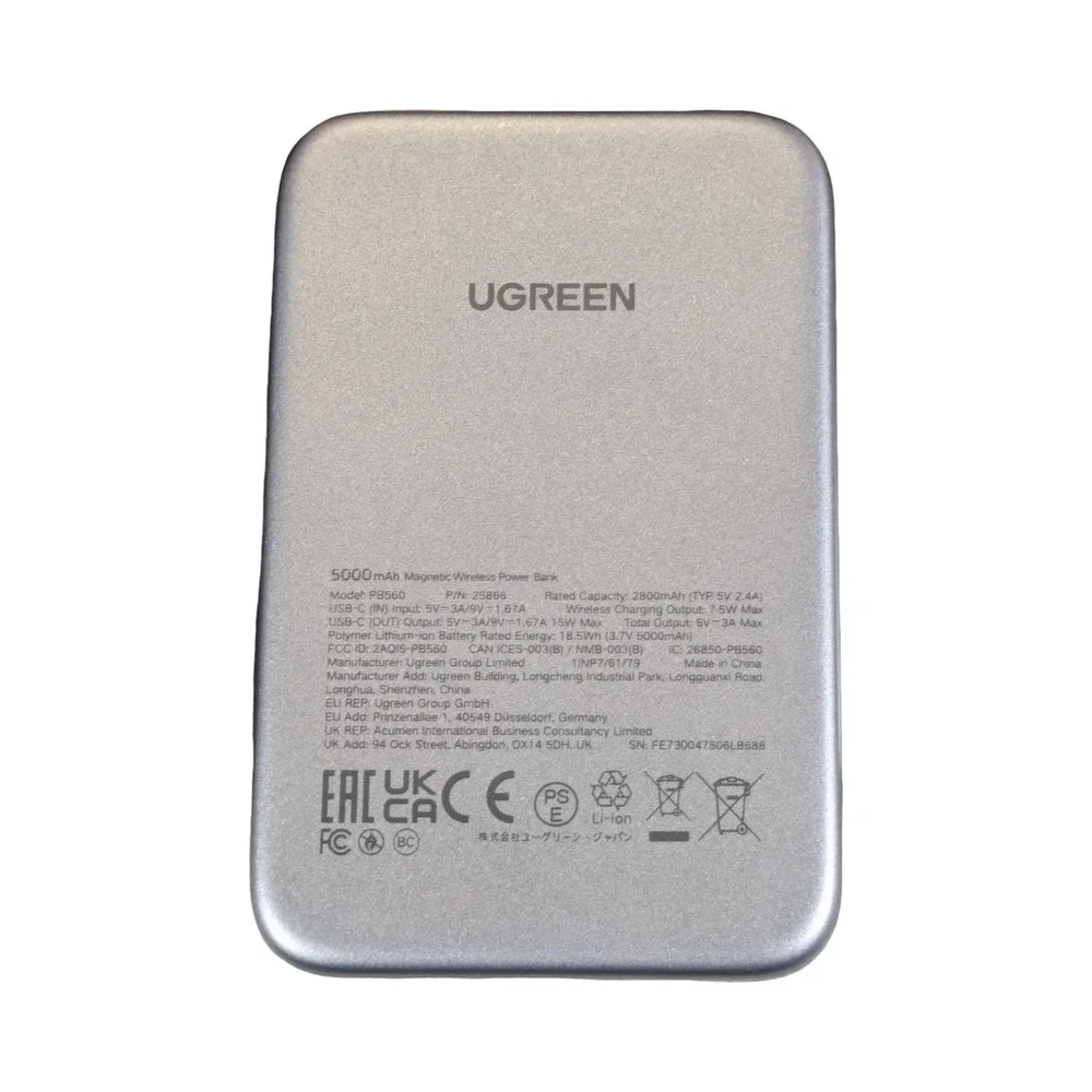 Nn6O Ugreen Magnetic Wireless‎ Fast Charging 15W Power Bank 5000mAh OB Read⬇️